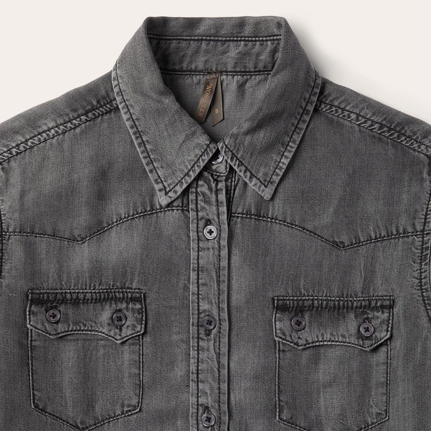 Boyfriend Fit Denim Shirt Washed Black