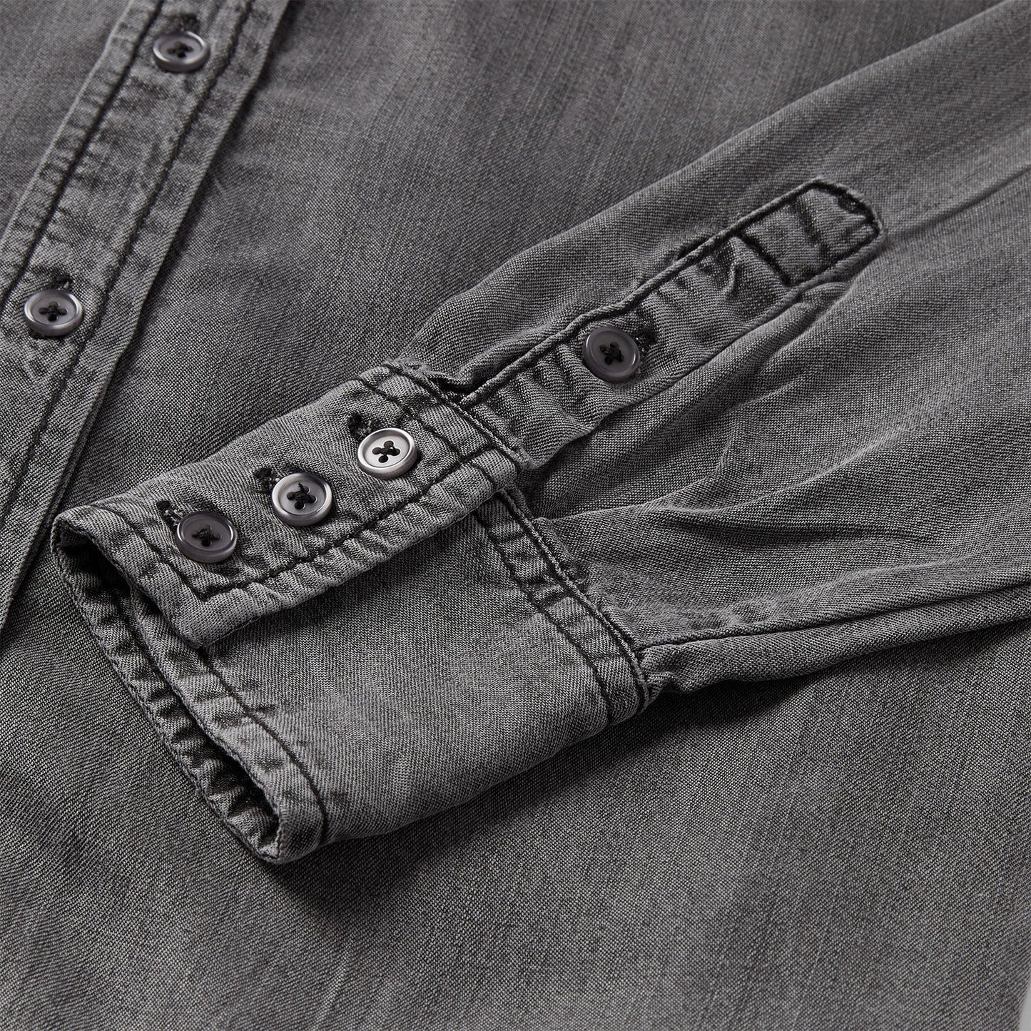 Boyfriend Fit Denim Shirt Washed Black