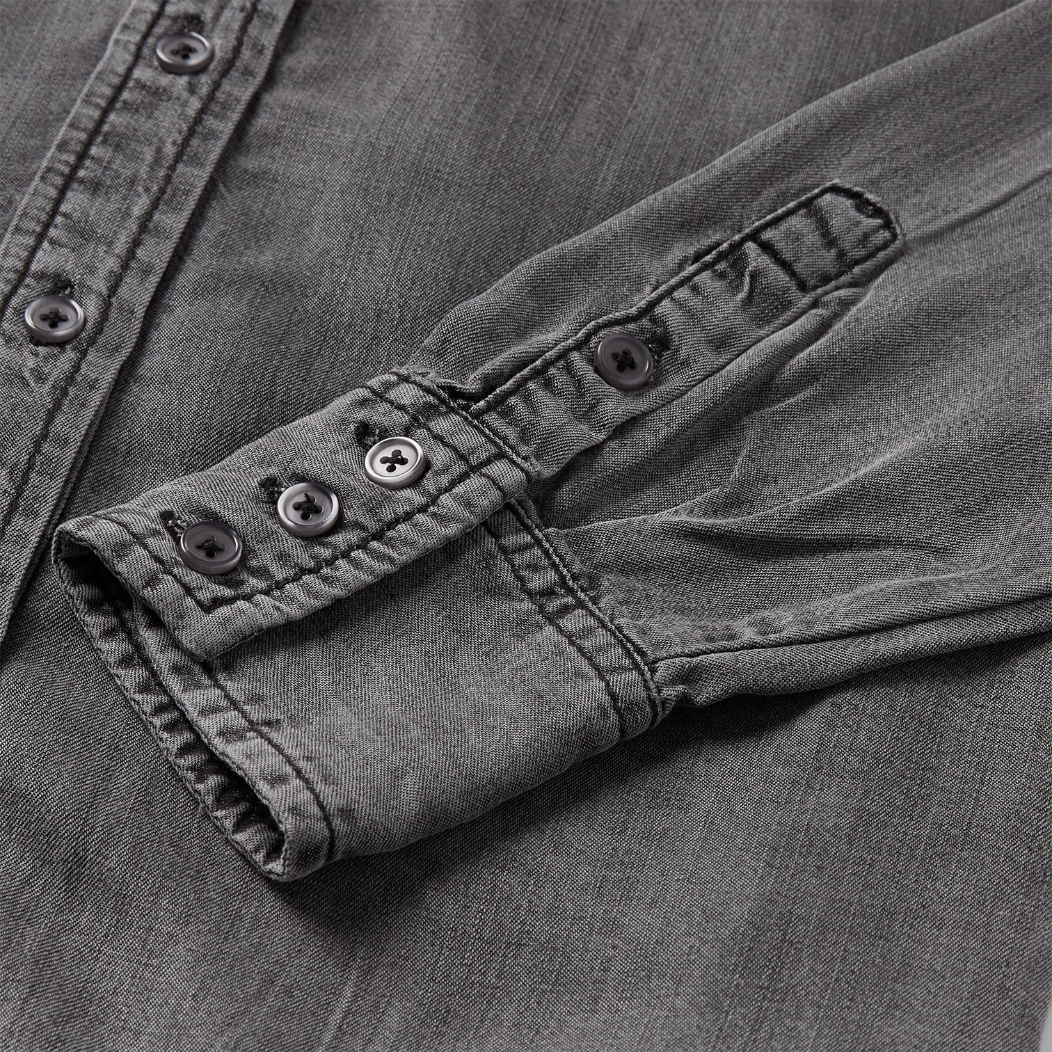 Boyfriend Fit Denim Shirt Washed Black