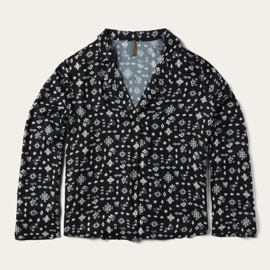 Southwestern Ditzy Print Blouse Black