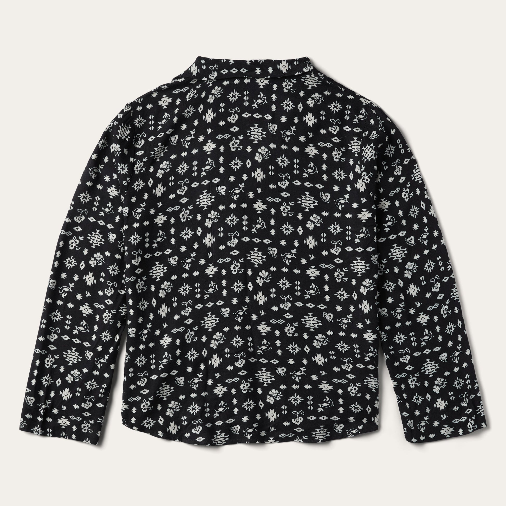 Southwestern Ditzy Print Blouse Black