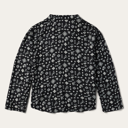 Southwestern Ditzy Print Blouse Black
