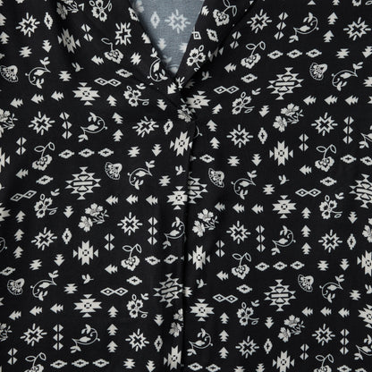Southwestern Ditzy Print Blouse Black
