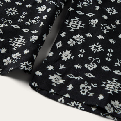 Southwestern Ditzy Print Blouse Black