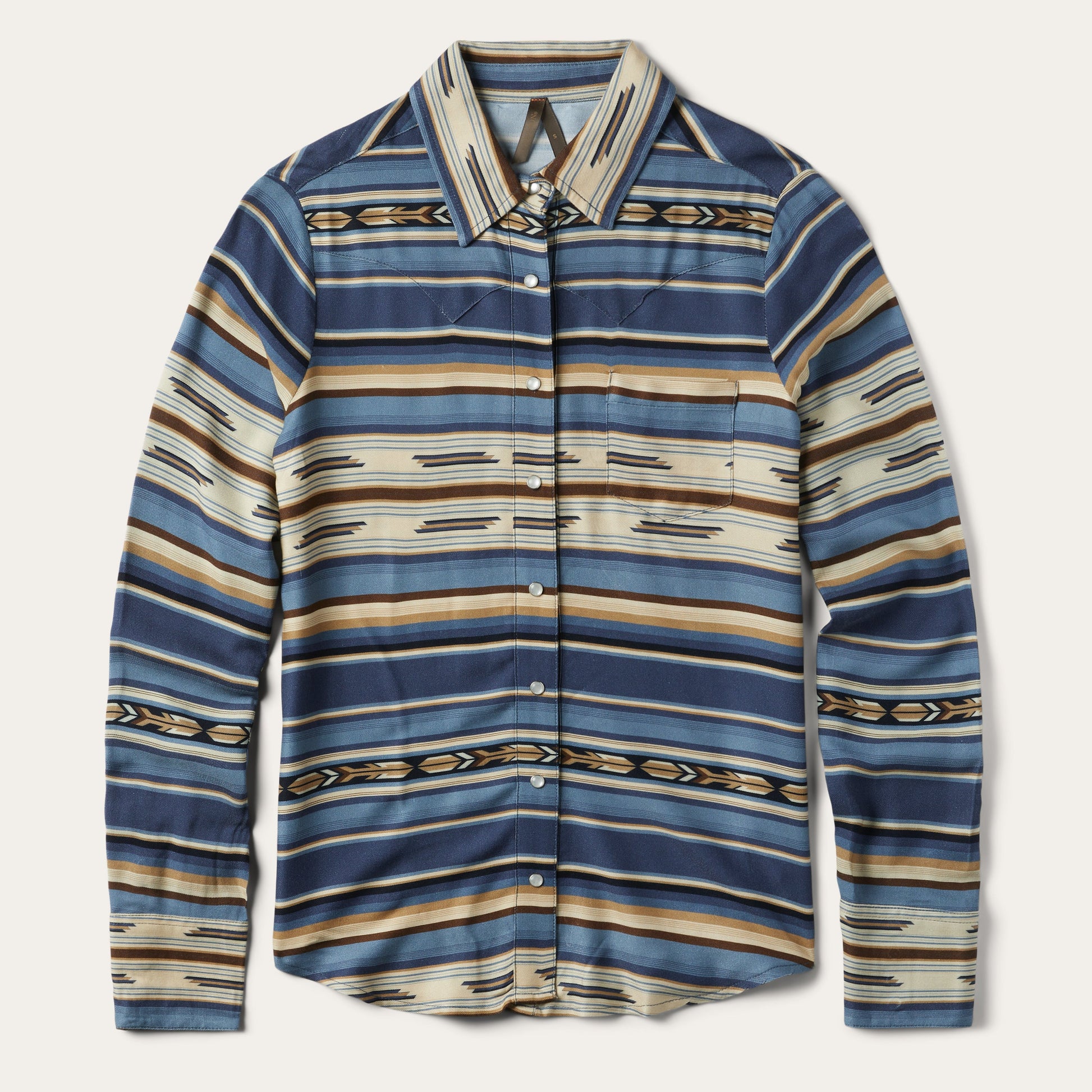 Indigo Serape Print Shirt Blue