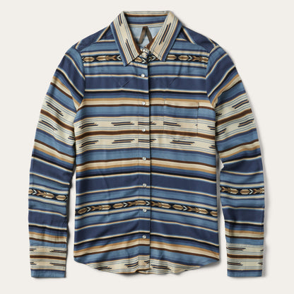 Indigo Serape Print Shirt Blue