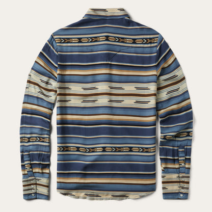Indigo Serape Print Shirt Blue