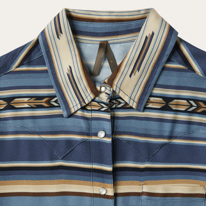 Indigo Serape Print Shirt Blue