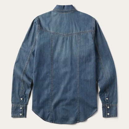 Boyfriend Fit Denim Shirt Blue