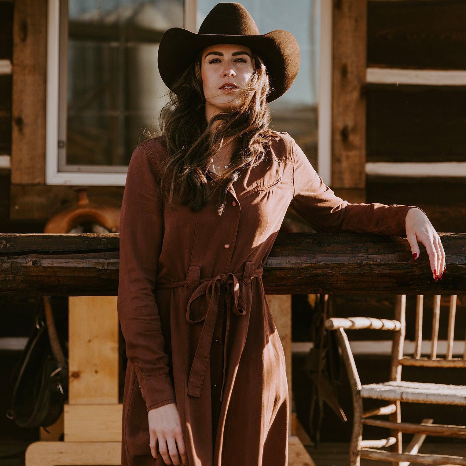 Tobacco Western Dress Brown