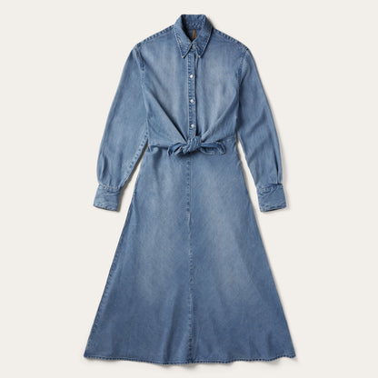 Denim Tie-Front Dress Blue