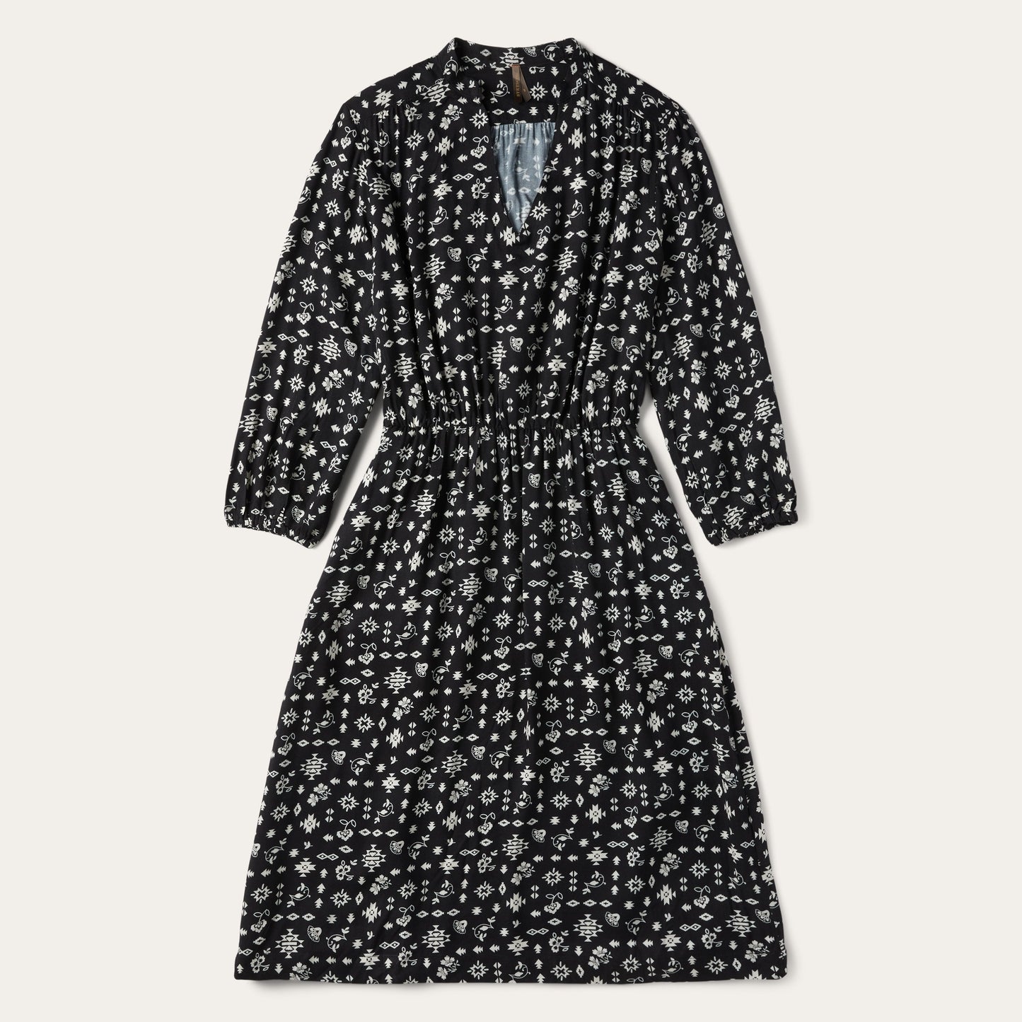 Southwestern Ditzy Print Dress Black