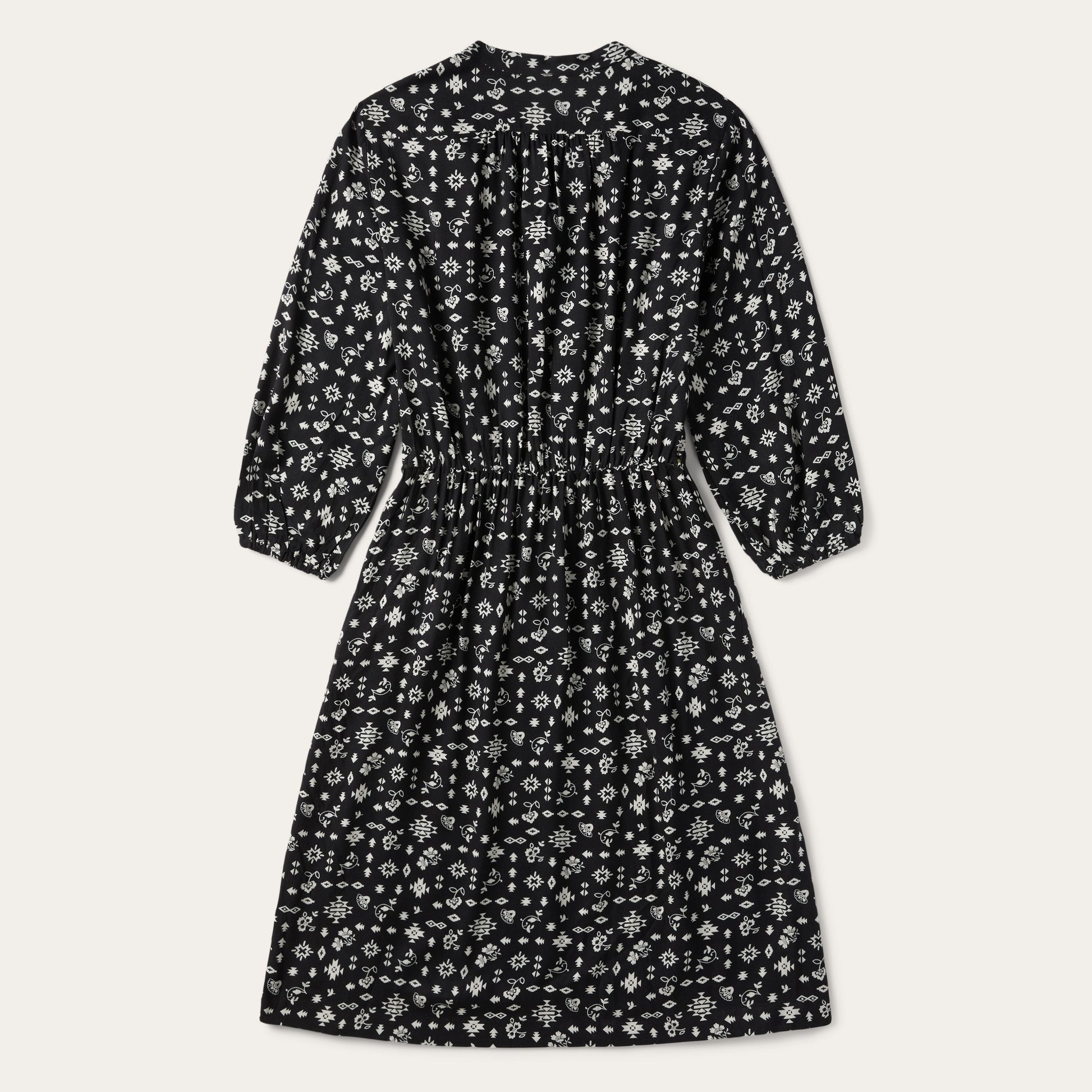 Southwestern Ditzy Print Dress Black