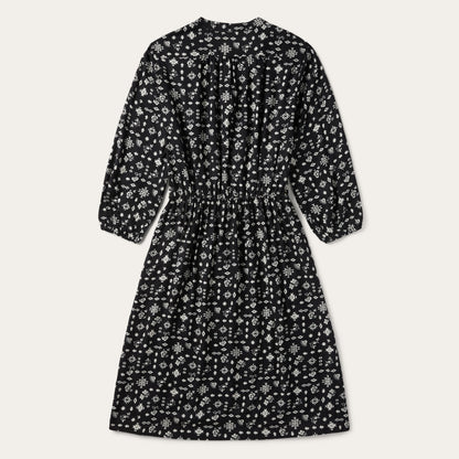 Southwestern Ditzy Print Dress Black