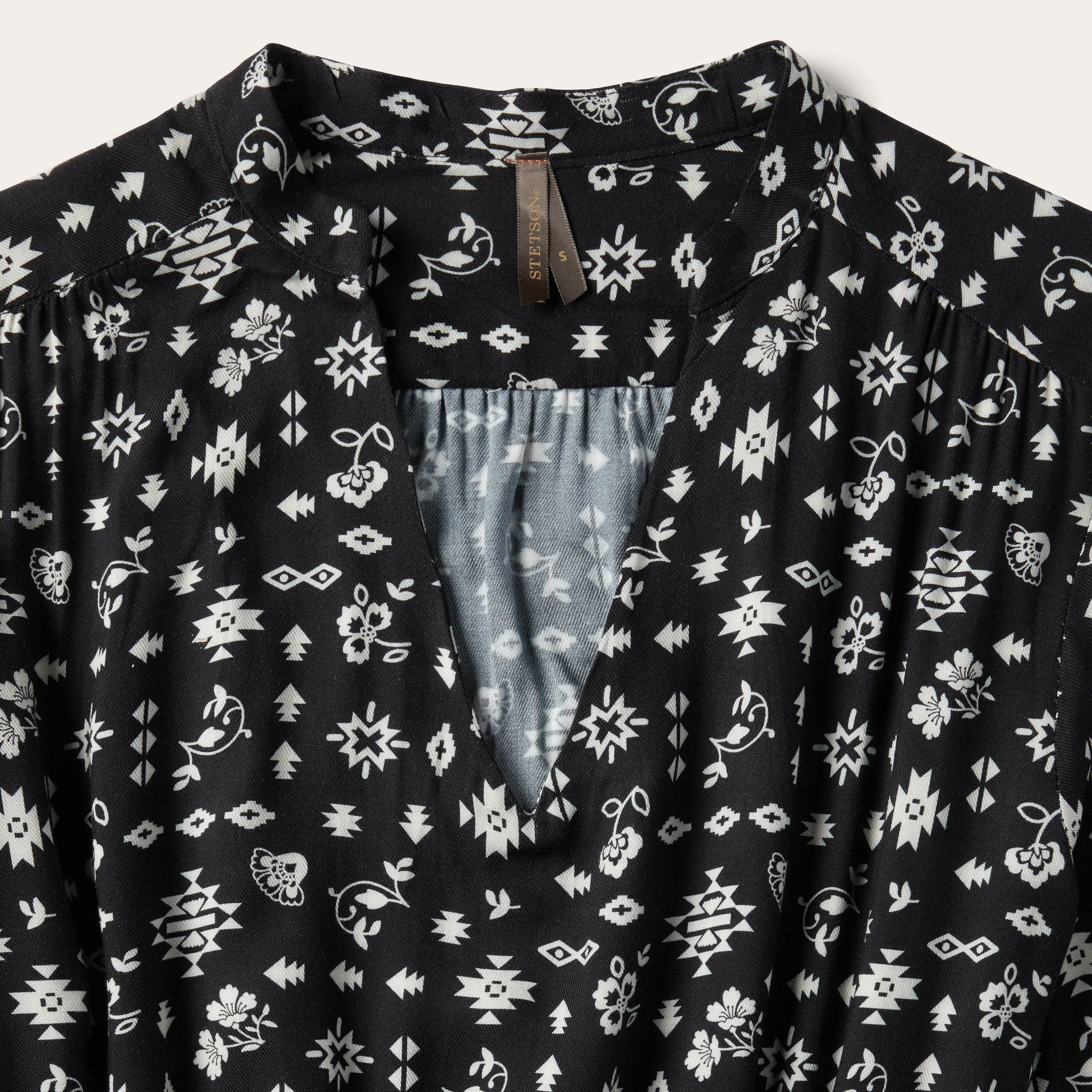 Southwestern Ditzy Print Dress Black