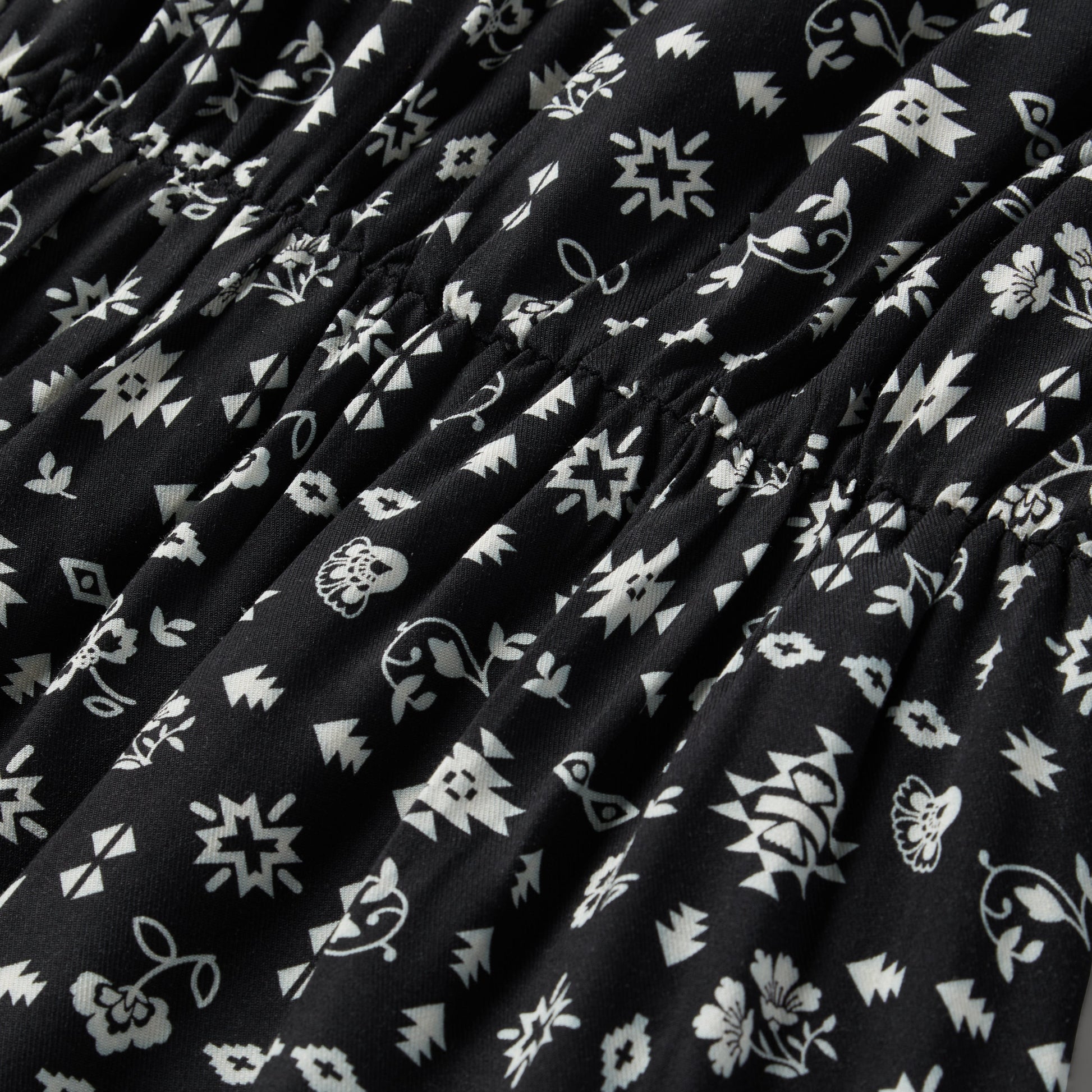 Southwestern Ditzy Print Dress Black