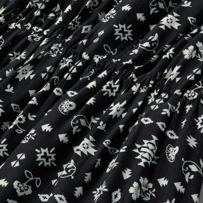 Southwestern Ditzy Print Dress Black