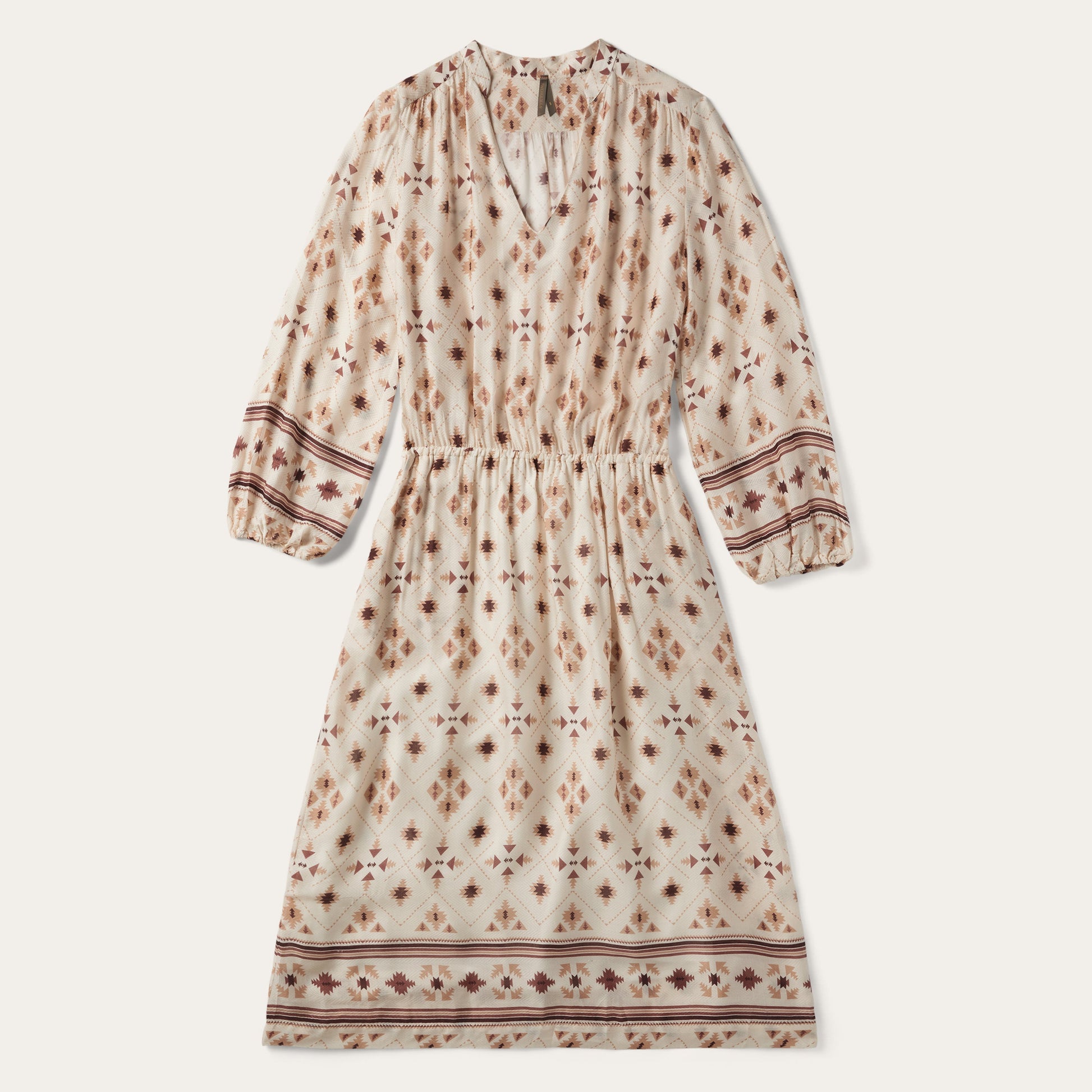 Gaucho Herringbone Dress White