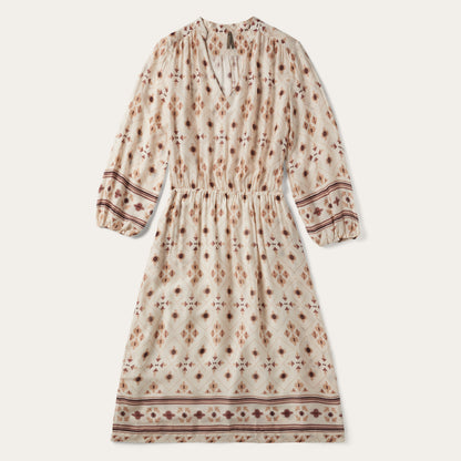 Gaucho Herringbone Dress White