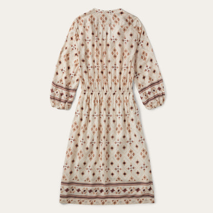 Gaucho Herringbone Dress White