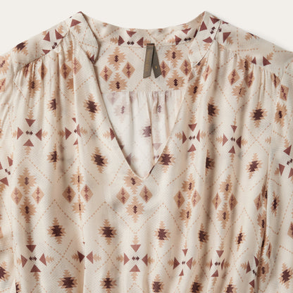 Gaucho Herringbone Dress White