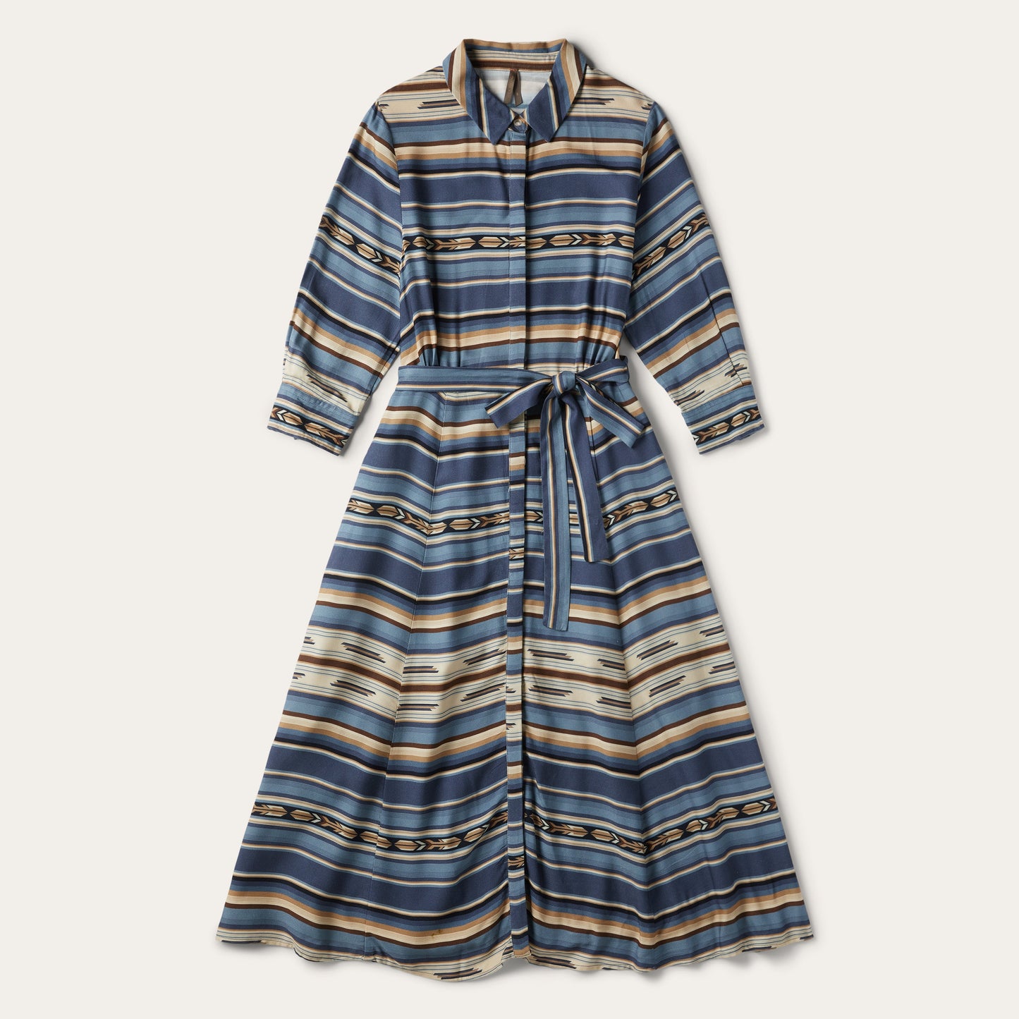 Indigo Serape Print Dress Blue