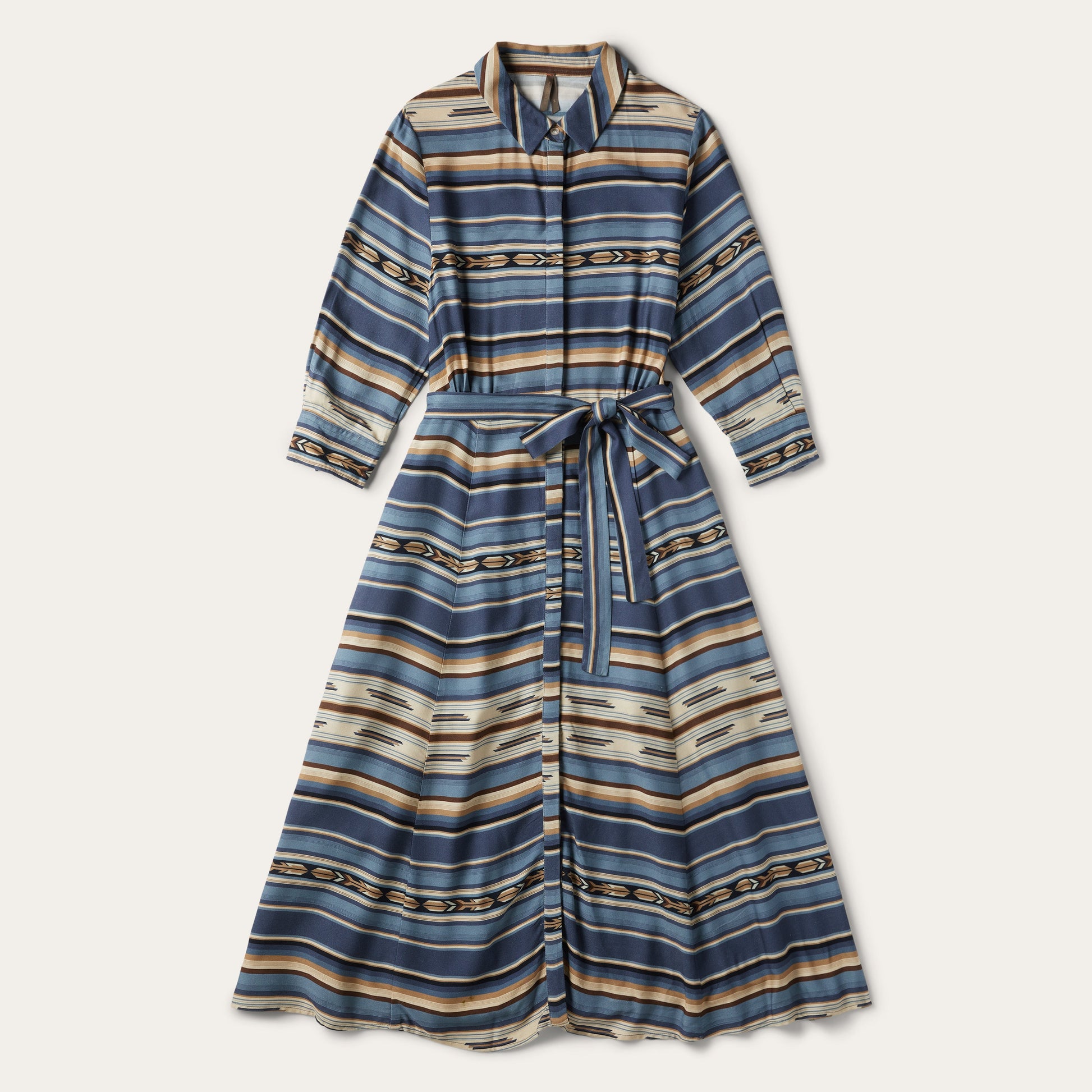 Indigo Serape Print Dress Blue