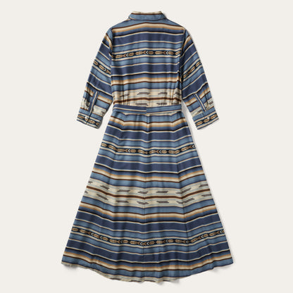 Indigo Serape Print Dress Blue