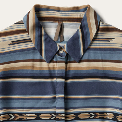 Indigo Serape Print Dress Blue