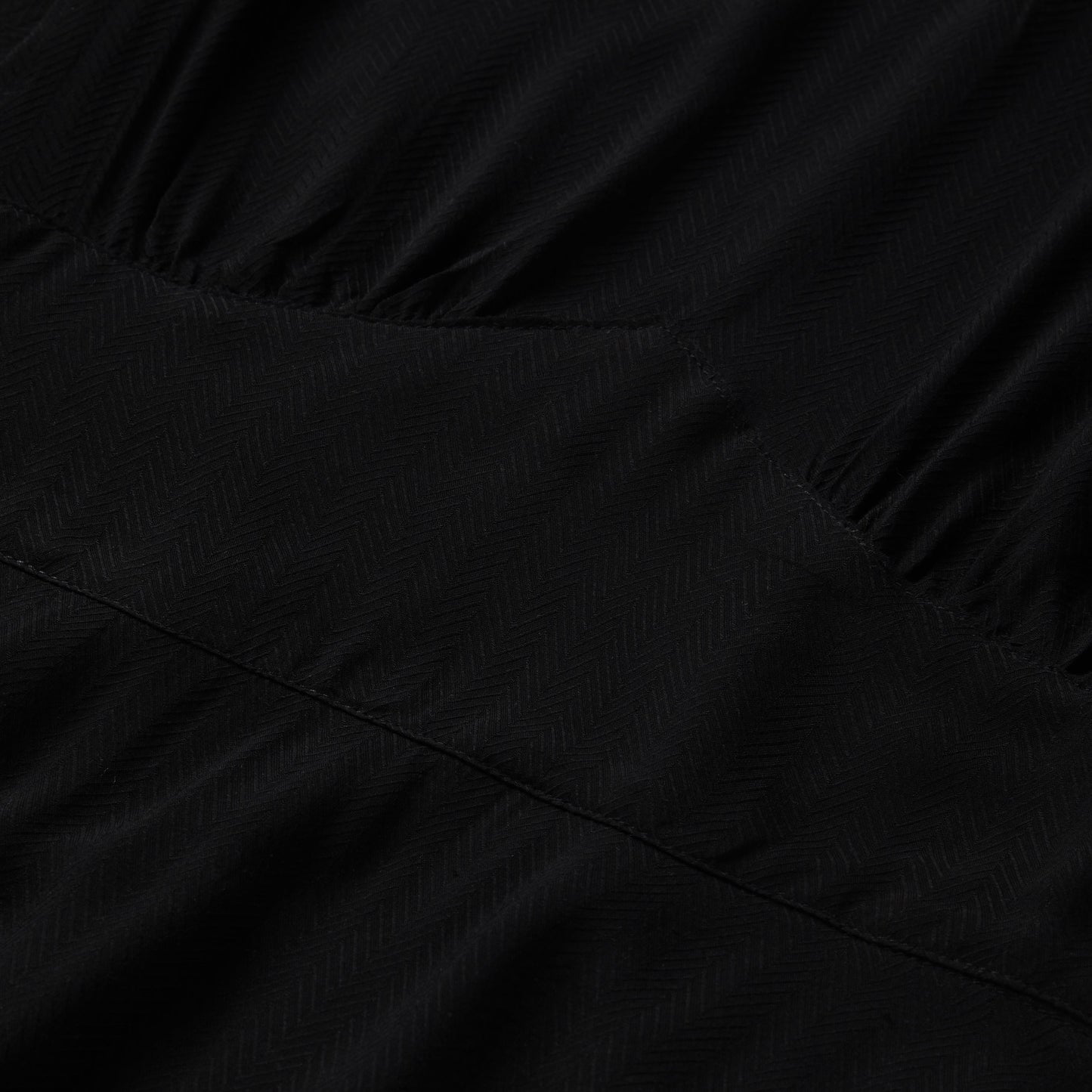 Black Herringbone Twill Midi Dress Black