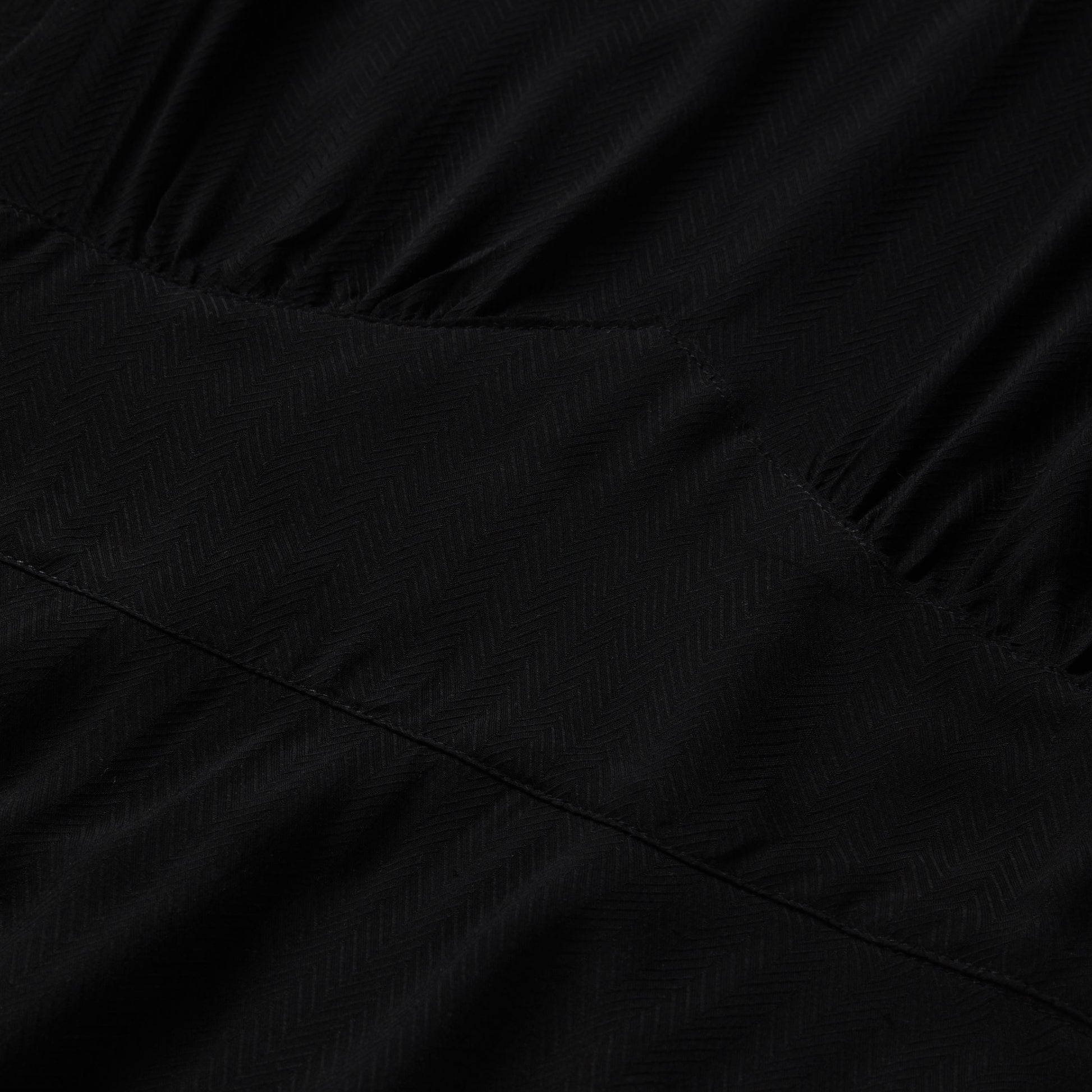 Black Herringbone Twill Midi Dress Black