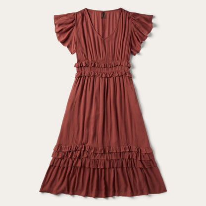Cinnamon Herringbone Dress Brown