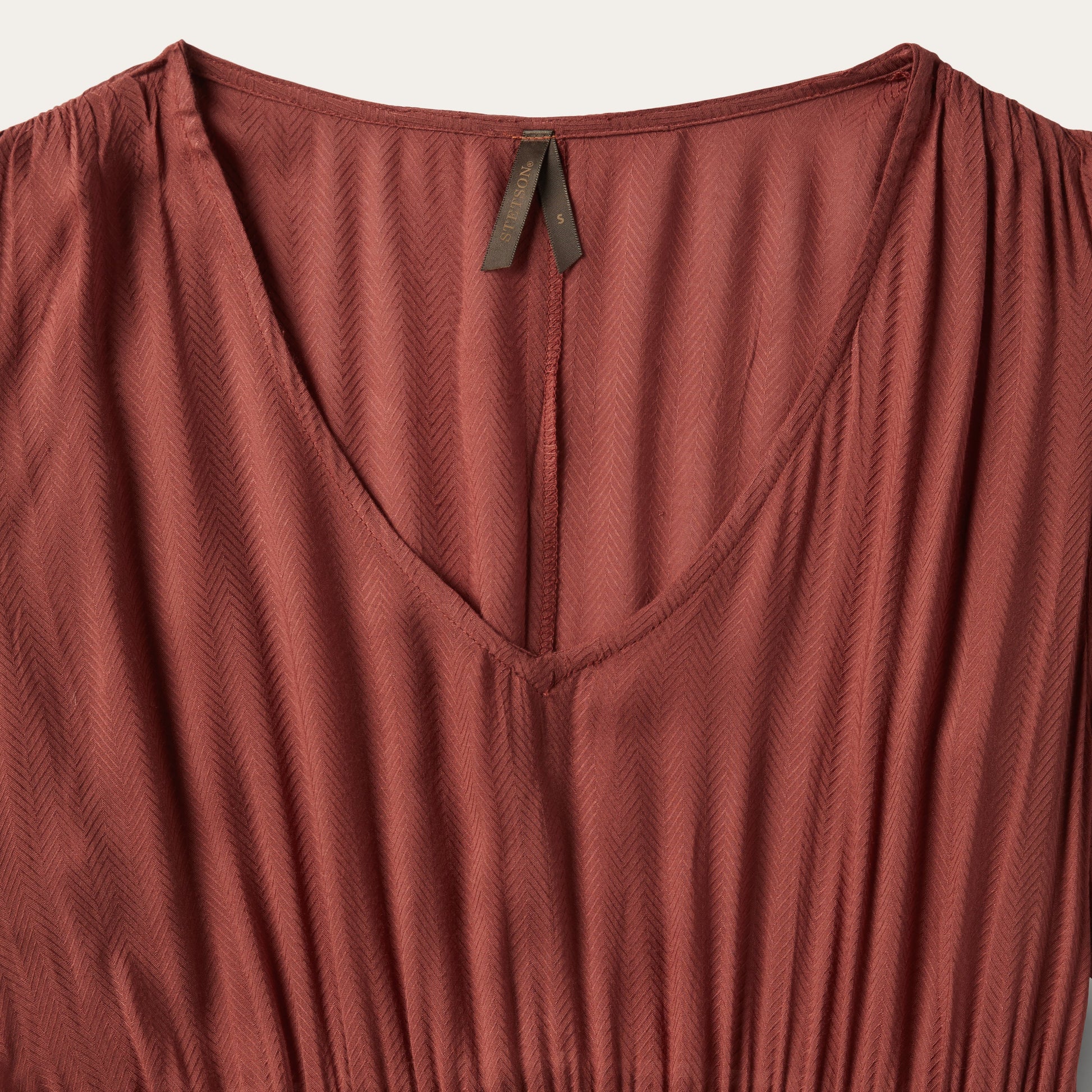 Cinnamon Herringbone Dress Brown