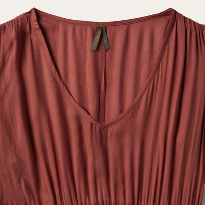 Cinnamon Herringbone Dress Brown