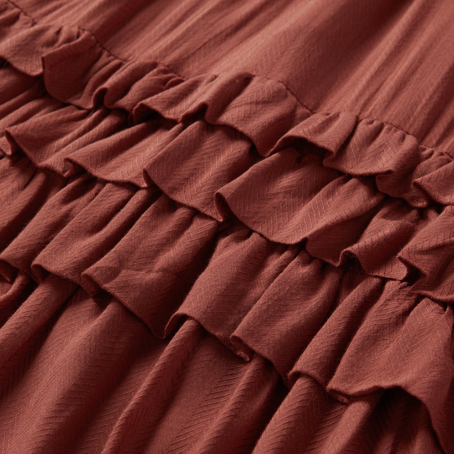 Cinnamon Herringbone Dress Brown