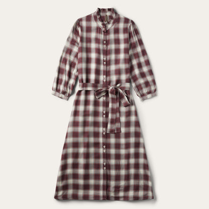 Gaucho Plaid Prairie Shirt Dress Wine