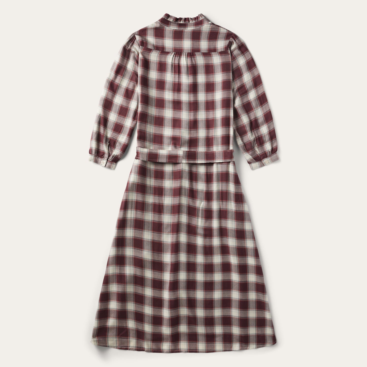 Gaucho Plaid Prairie Shirt Dress Wine