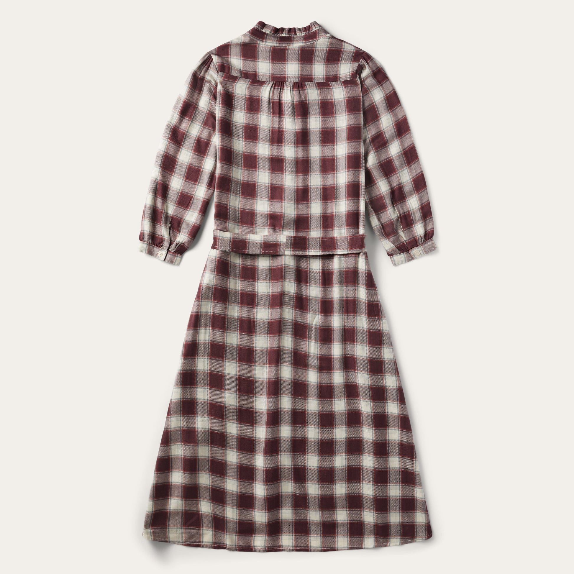 Gaucho Plaid Prairie Shirt Dress Wine