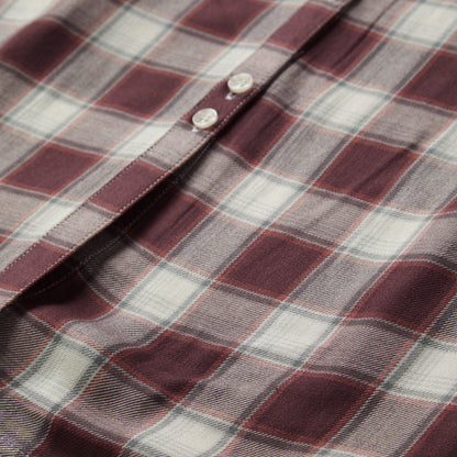 Gaucho Plaid Prairie Shirt Dress Wine