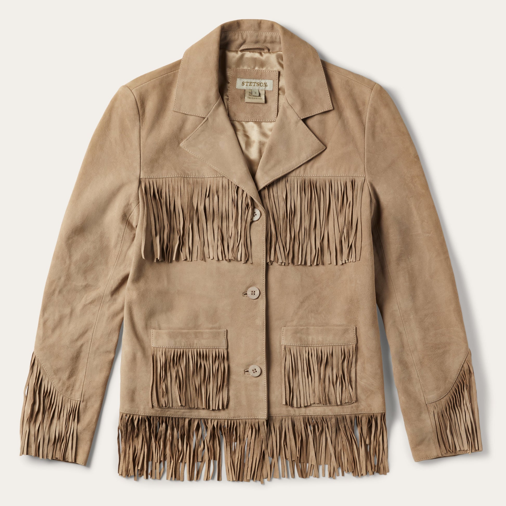 Fringe Suede Jacket Light Tan