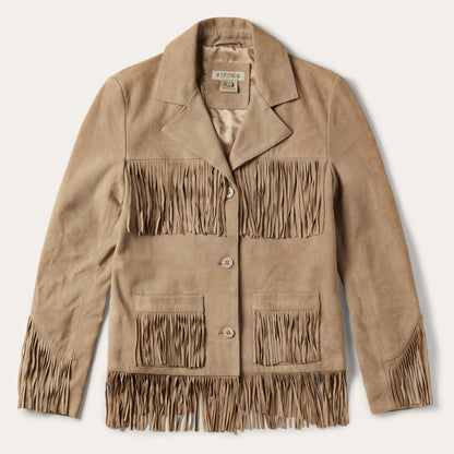 Fringe Suede Jacket Light Tan