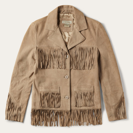 Fringe Suede Jacket Light Tan