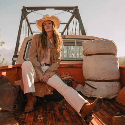 Fringe Suede Jacket Light Tan