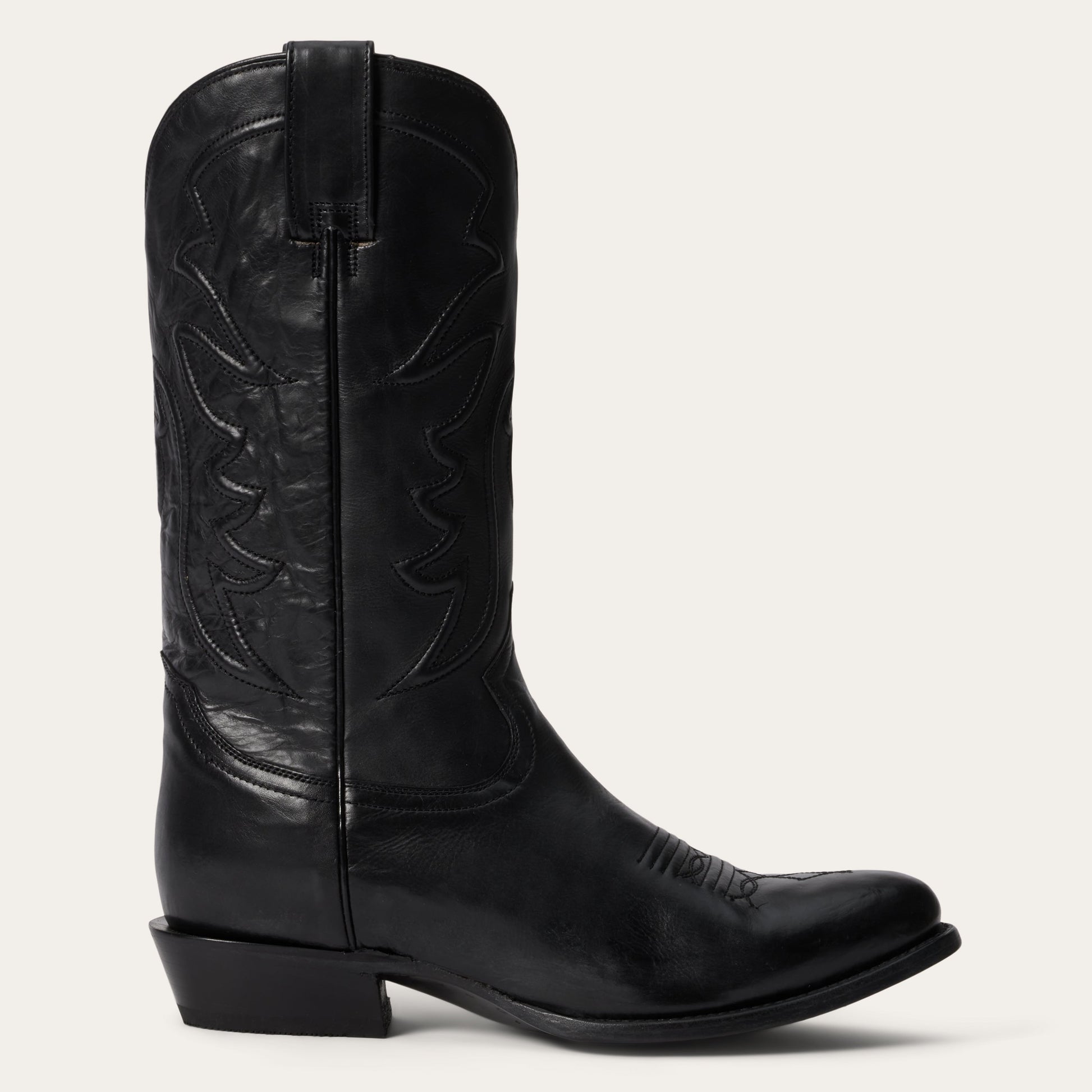Ames Corded & Burnished Leather Boot Black