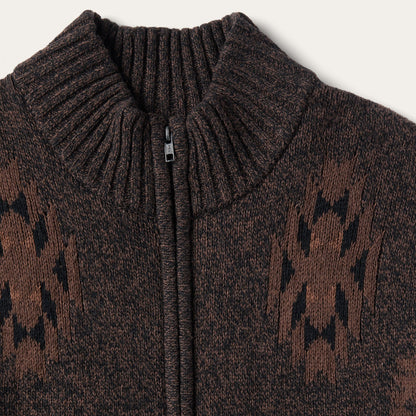 Vertical Aztec Cardigan Brown