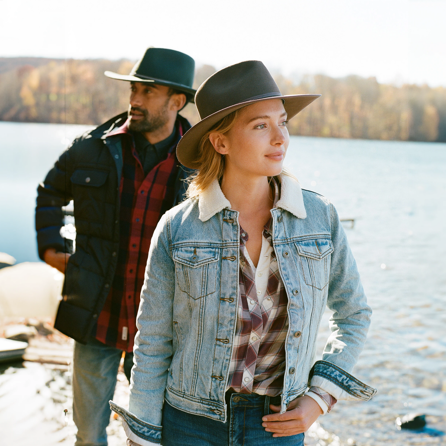 Denim Sherpa Lined Jacket Blue