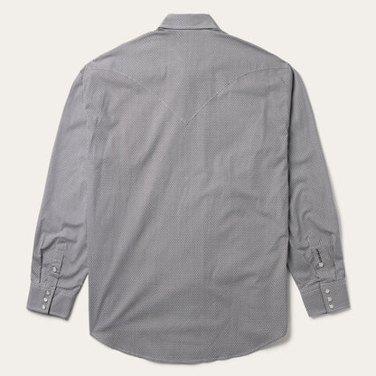 Grey Geo Print Western Shirt Grey