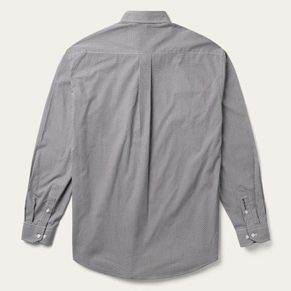 Grey Geo Print Button Front Shirt Grey