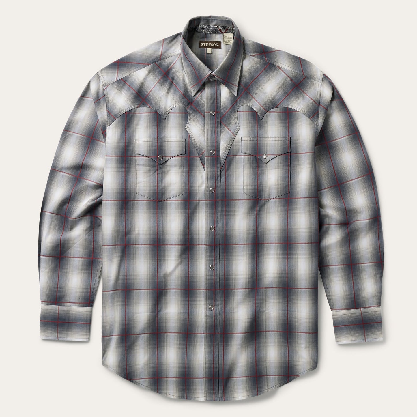 Smoke Ombre Western Shirt Grey