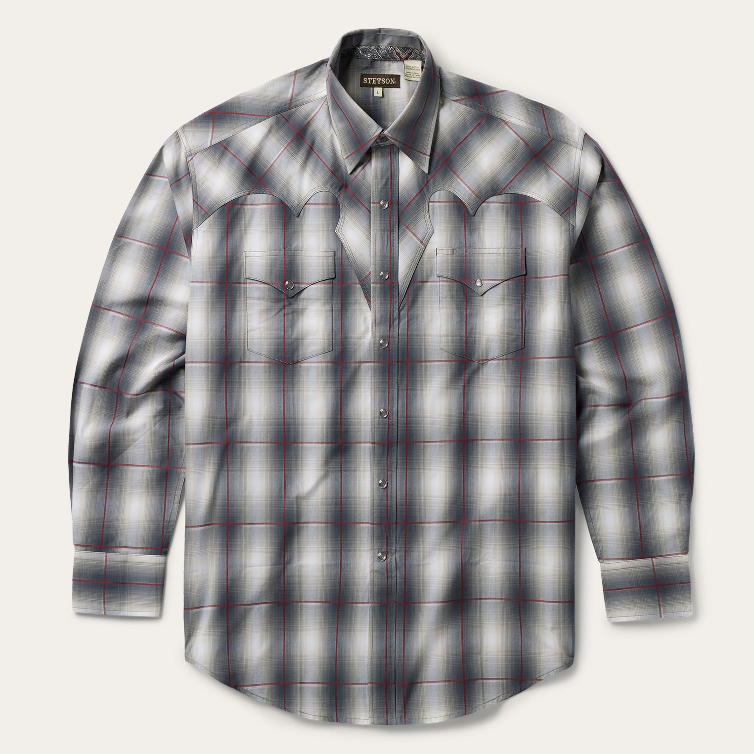 Smoke Ombre Western Shirt Grey